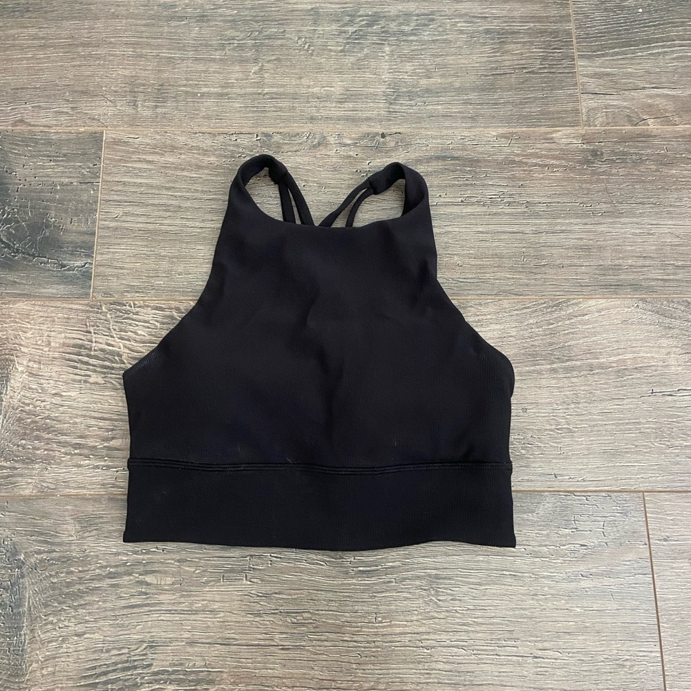 Ribbed Lulu High-Neck Top